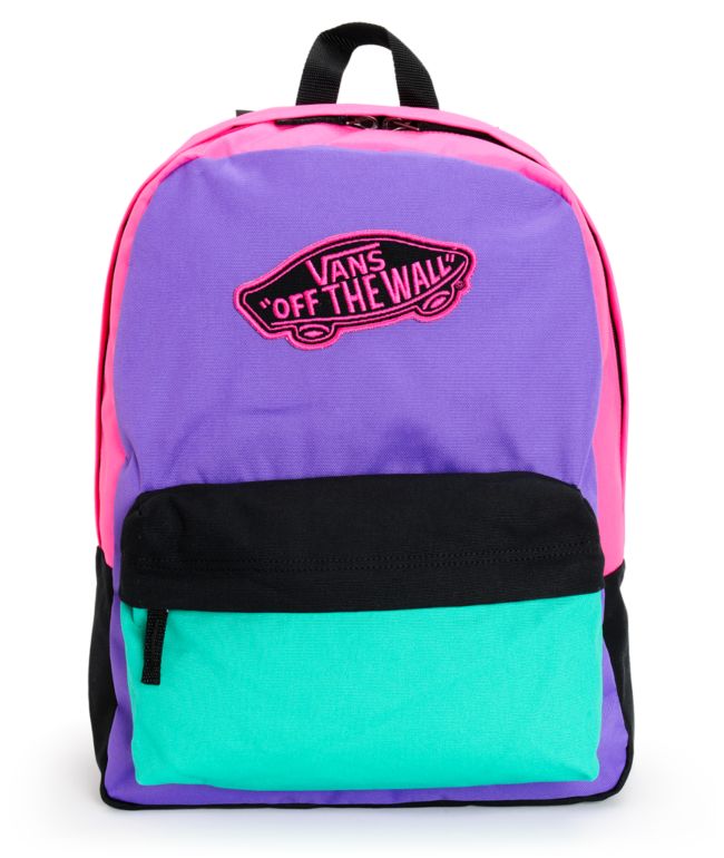 black and pink vans backpack